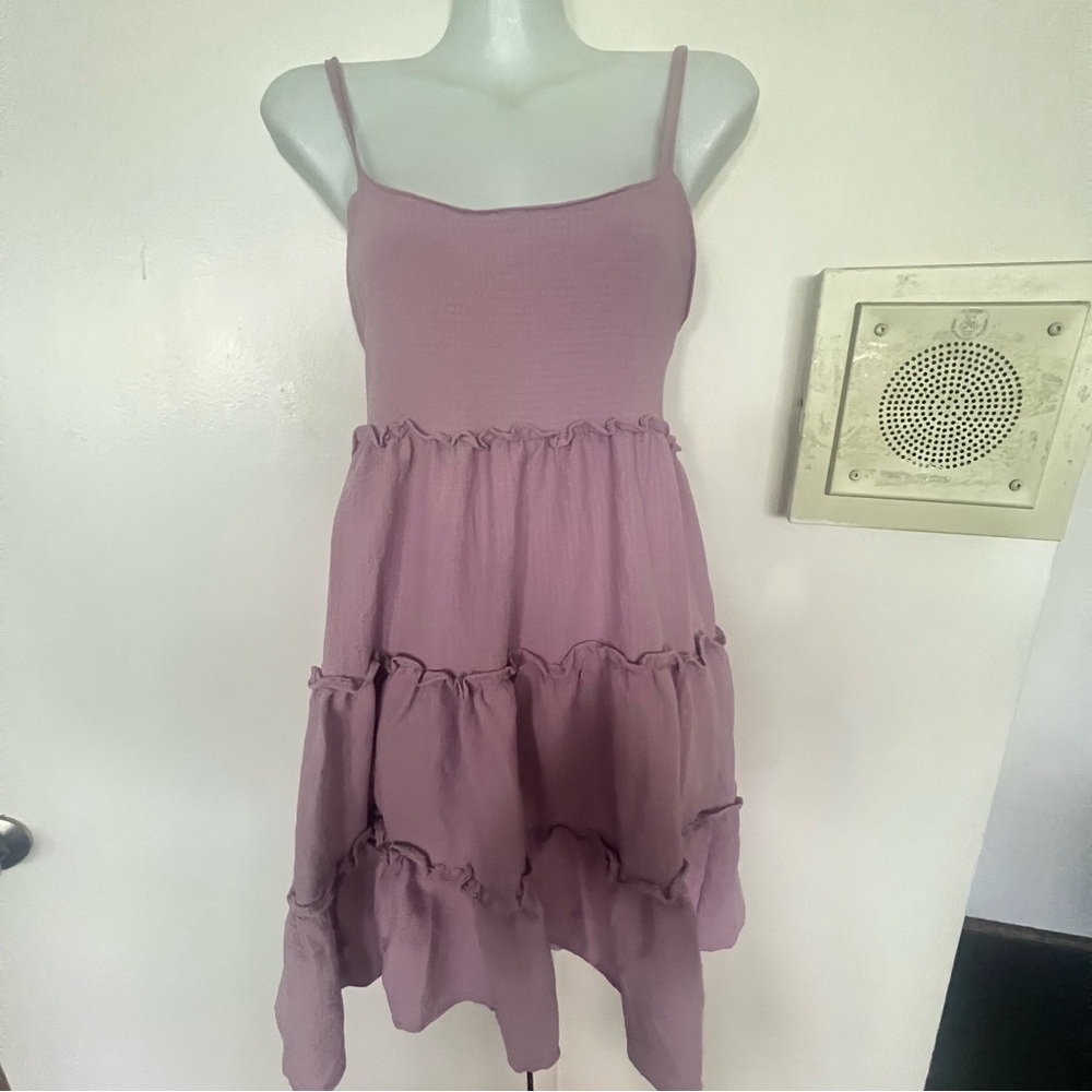Elegant Lavender Spaghetti Strap Dress